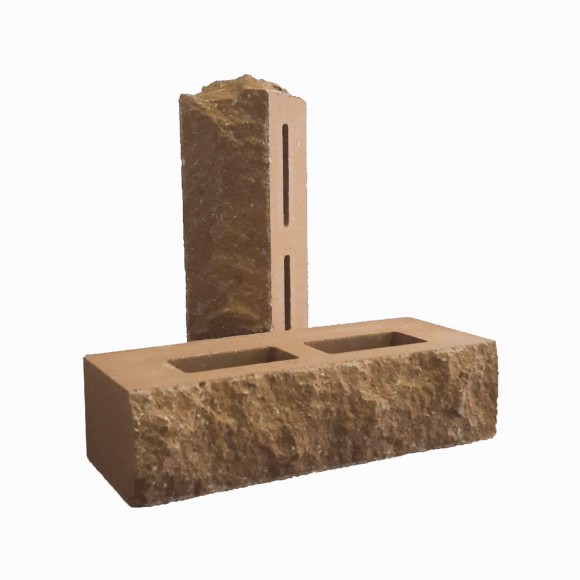 Кирпич облицовочный пустотелый "Дикий Камень" тычковый Рубелэко (Латтэ)